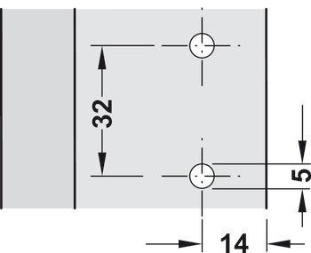 Montážní podložka, pro aplikace do úzkého slepého rohu, Modul Blumotion 95°