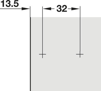 Montážní podložka, pro nábytkový závěs pro falcové dveře