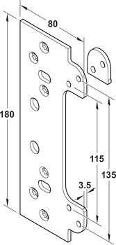 Montážní podložka, pro skrytý zadlabací závěs Simonswerk TECTUS TE 526 3D FZ