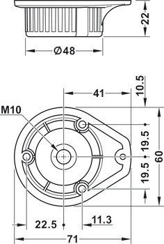 Montážní podložka, Pro soklový systém Häfele Axilo® 48