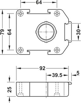 Montážní podložka, Pro soklový systém Häfele Axilo® 78