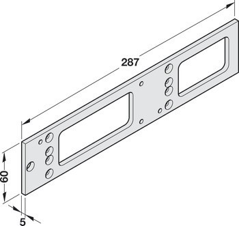 Montážní podložka, pro TS 4000 a TS 5000, horní dveřní zavírač, Geze