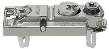 Montážní podložka, zinková slitina, k přišroubování předmontovanými speciálními šrouby a rozpěrnými hmoždinkami