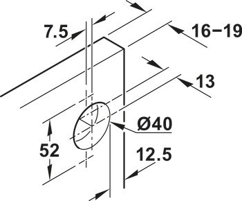 montážní sada pro dveře, pro Häfele Slido F-Park71 16B/25B, pro plně naloženou montáž