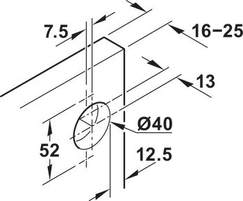 montážní sada pro dveře, pro Häfele Slido F-Park71 16B / 25B, pro vloženou montáž