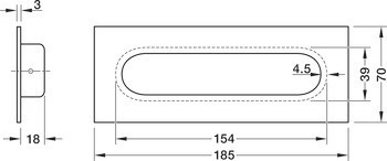 Mušle, nerez, hranatá vně, oválná uvnitř, Häfele Déco