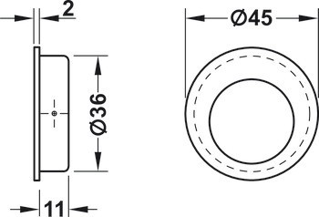 Mušle, nerez, kulatá, Häfele Déco
