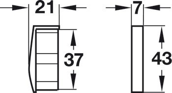 Mušle, pro zkrácení na míru, Häfele Déco, hliník