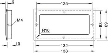 Mušle, zinková slitina, hranatá, Häfele Déco