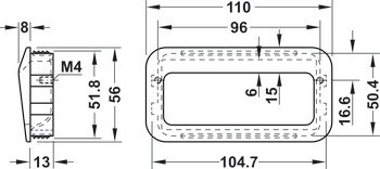 Mušle, zinková slitina, s harpunovým profilem, Häfele Déco