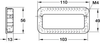 Mušle, zinková slitina, s harpunovým profilem, Häfele Déco