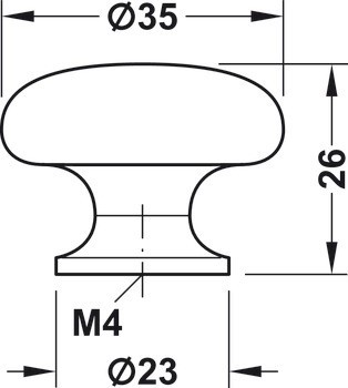 Nábytková knobka, Timeless, Häfele Déco