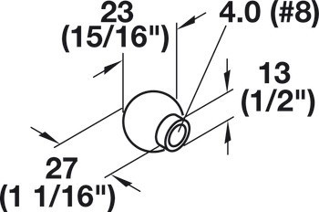 Nábytková knobka, Timeless, Hewi