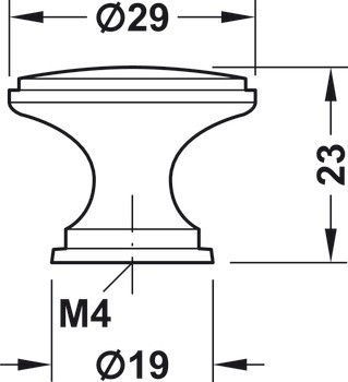 Nábytková knobka, Traditional, Häfele Déco
