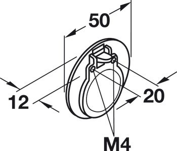 Nábytková úchytka, lodní design, mosaz, pro sklápění, Häfele Déco