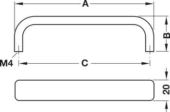 Nábytková úchytka, madlo, hliník, Häfele Déco