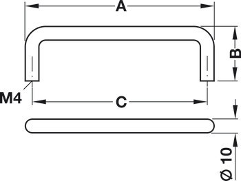 Nábytková úchytka, madlo, hliník, kulaté, Häfele Déco