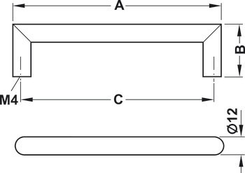 Nábytková úchytka, Madlo, nerez, kulaté
