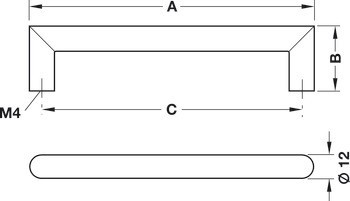 Nábytková úchytka, Madlo, nerez, kulaté