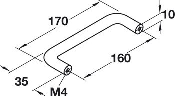 Nábytková úchytka, Madlo, ocel, kulaté