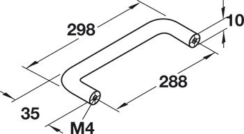 Nábytková úchytka, Madlo, ocel, kulaté