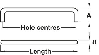 Nábytková úchytka, Madlo, ocel, kulaté