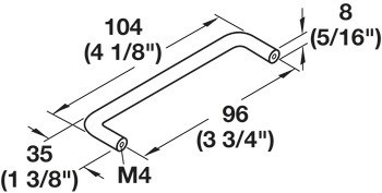 Nábytková úchytka, madlo, ocel, kulaté, Häfele Déco