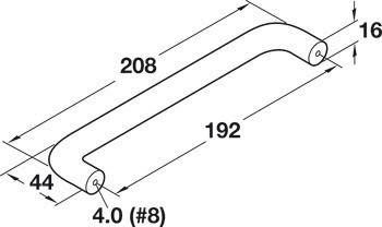 Nábytková úchytka, Madlo, polyamid