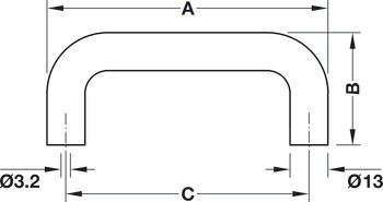 Nábytková úchytka, Madlo, polyamid
