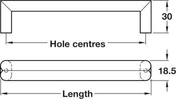 Nábytková úchytka, madlo, zinková slitina, Häfele Déco H1570