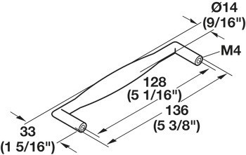 Nábytková úchytka, madlo, zinková slitina, Häfele Déco