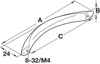 Nábytková úchytka, madlo, zinková slitina, Häfele Déco
