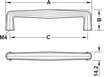 Nábytková úchytka, Madlo, zinková slitina