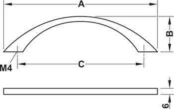 Nábytková úchytka, oblouková úchytka, nerez, Häfele Déco