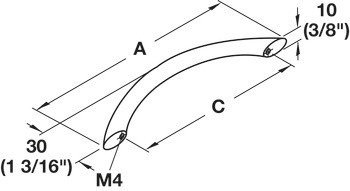 Nábytková úchytka, oblouková úchytka, ocel, Häfele Déco