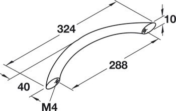 Nábytková úchytka, oblouková úchytka, ocel, Häfele Déco
