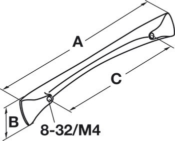 Nábytková úchytka, oblouková úchytka, zinková slitina, Häfele Déco