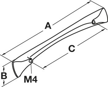 Nábytková úchytka, oblouková úchytka, zinková slitina, Häfele Déco