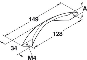 Nábytková úchytka, Oblouková úchytka, zinková slitina