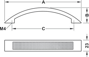 Nábytková úchytka, oblouková úchytka, zinková slitina, s krystalovými vložkami, Häfele Déco