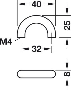 Nábytková úchytka, Oblouková úchytka, zinková slitina