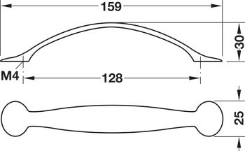 Nábytková úchytka, Oblouková úchytka, zinková slitina