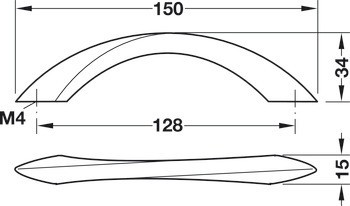 Nábytková úchytka, Oblouková úchytka, zinková slitina