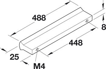 Nábytková úchytka, prstová úchytka, hliník, Häfele Déco