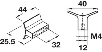 Nábytková úchytka, prstová úchytka, zinková slitina, Häfele Déco H1550