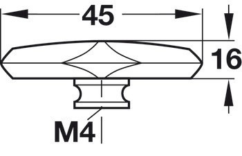 Nábytková úchytka, sklopná úchytka, zinková slitina, Häfele Déco