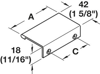 Nábytková úchytka, Úchytka do hrany, hliník