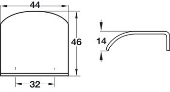 Nábytková úchytka, Úchytka do hrany, hliník
