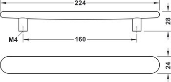 Nábytková úchytka, Úchytka se soklem, dřevo