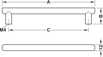 Nábytková úchytka, úchytka se soklem, hliník, Häfele Déco H1560